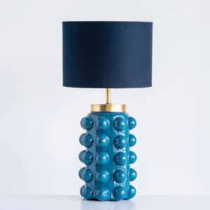 Teal Glass Table Lamp