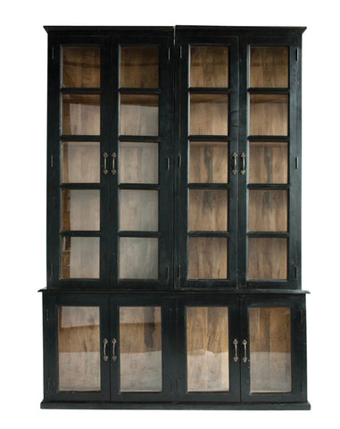 Wood & Glass 2 Piece Cabinet