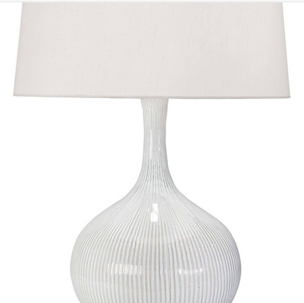 Ivory Ceramic Lamp on Crystal Base