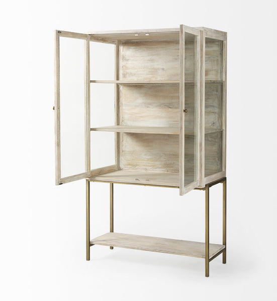 Mango Wood & Glass Display Cabinet